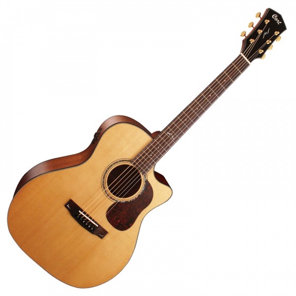 <p>High-quality electro-acoustic guitar with torrefied solid sitka spruce top, solid african mahogany back &amp; sides, Fishman Flex blend system, and lots more!</p><p>Includes padded gig bag.</p>