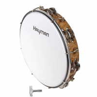 Decent tunable tambourine with drum key.