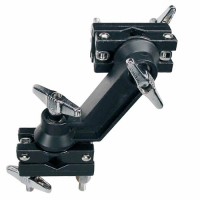 Drum clamp for cymbal arms/drum hardware with rotating clamp.