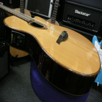 <p>Awesome solid-top electro-acoustic with a very shallow body depth, but a nice deep tone!&nbsp; This guitar also features lots of nice little touches from the exquisite woods and&nbsp;binding, to the unique soundhole rosette and carved headstock.</p>