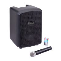 <p>Compact, high quality, battery-powered PA system.</p><p>Elegant design, durable construction.</p><p>300w peak, 150w music power.</p><p>2 mic inputs on Combi sockets.</p><p>One stereo input channel with stereo minijack or RCA inputs.</p><p>Comes with a padded carry cover.</p><p>Internal Rechargeable Battery with five hour battery life, or mains power.</p><p><br /></p>