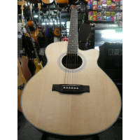Decent electro-acoustic with a solid top and padded bag included.