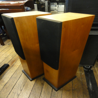 <p>Beautiful floor-standing hi-fi speakers.<br />Great sound - well-defined, with a controlled and musical bottom end.<br />Hand-crafted and designed to a high specification in Gloucestershire, England.&nbsp;<br />Smooth, non-fatiguing tops from the soft dome tweeters.<br />Impressive stereo field, spacious midrange.<br />High quality components throughout.<br />Front-ported, two-way design.<br />Mounted on plinths for superior isolation.<br />Very good condition, with front grilles.</p><p>Antique Cherry finish.<br /><br /></p>