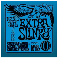 Standard extra light gauge set of electric guitar strings.