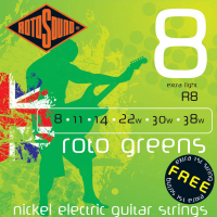 Extra Light gauge electric guitar strings by Rotosound.