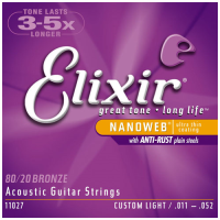 <p>Acoustic 80/20 Bronze with NANOWEB Coating.<br />These Elixir Strings deliver the bright, lively tone and feel of traditional 80/20 bronze strings.</p><p>Long-lasting!</p>