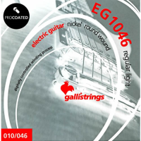 Regular gauge set of Procoated, long-lasting nickel round wound electric guitar strings by Galli.