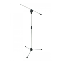 Heavy-duty straight microphone stand in a chrome finish.<br /><br />