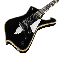 <p>Awesome Paul Stanley signature guitar with Iceman style body, Seymour Duncan pickups, bound ebony fretboard, and more!</p><p>Includes Ibanez padded bag.</p>