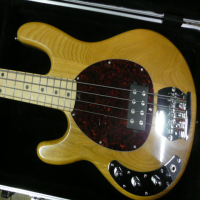 <p>Stunning and affordable left-handed Music Man style bass guitar with hard case.</p><p>Excellent condition.</p>