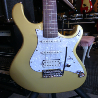 Superb HSS strat with awesome gold metallic finish, split coil option, smooth satin neck, and more.
