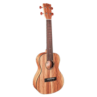 Stunning concert ukulele with zebrano finish.