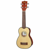 Lovely soprano ukulele with solid spruce top and gloss finish.