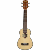 Superb soprano ukulele with solid spruce top, gloss finish, and long neck!