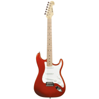 Awesome stratocaster copy in metallic red finish.<br />