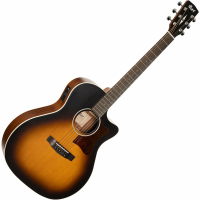 Gorgeous electro-acoustic guitar with grand auditorium body shape, solid spruce top, open pore sunburst finish, and more!<br />