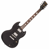 Decent SG copy with set-neck construction, Entwistle pickups, gloss black finish, and more!<br />