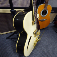 <p>Lovely semi-acoustic guitar in excellent condition.</p><p>A Wilkinson roller bridge and a Bigsby style tremolo system has been fitted.</p>