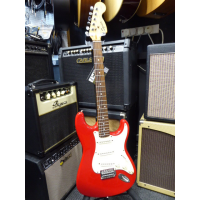 <p>Decent entry-level strat copy by Squier.</p><p>Condition: medium-sized chip on the horn, and the trem arm has broken off inside the thread, hence the low price.</p>