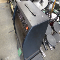 <p>Battered 100 watt bass guitar amplifier.</p><p>Condition: Various rips in the finish and distorts at high volume, hence the low price.</p>