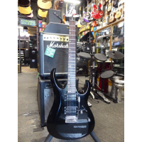 <p>Lovely double cut electric guitar with twin humbucking pickups, slim neck profile and low action.&nbsp; Great for beginners!<br /></p><p>Condition: Lots of marks on the body, unoriginal back plate, plenty of fret wear, missing truss rod cover, unoriginal tremolo arm, hence the low price!</p>