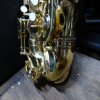 <p>Decent student alto saxophone, in good condition apart from a few bits of light tarnishing.</p><p>Has High F# key</p><p>Plays well from top to bottom.</p><br />