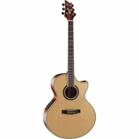 Quality electro-acoustic baritone guitar by Cort, with Fishman system, solid top &amp; back, Grover tuners, and more!<br />