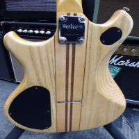 <p>Stunning 1982 Westone Thunder I in excellent condition for its age.</p><p>This has had various upgrades including a set of Gotoh locking tuners, two Irongear Blues Engine humbuckers, and black bee cap wiring.</p><p>It has also received a stone setup by Andy Warnock, and is effortless to play!</p>