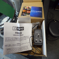 EHX Freeze pedal in mint condition with original box, power supply, and instructions.