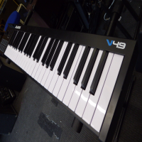 <p>49
full-size velocity-sensitive keys and Octave Up/Down buttons.</p><p>You can expand
the keyboard to the full melodic range and play bass lines, chords, and
melodies. </p><p>V49 also features four assignable knobs and buttons for manipulating
effect plugins and virtual instruments: open and close filters, adjust volume
levels, activate effects, tweak parameters, and more. </p><p>Eight velocity-sensitive
backlit pads allow you to launch clips or finger drum with exceptional
response, and pitch and modulation wheels expand the expressive capabilities of
your performing.</p>