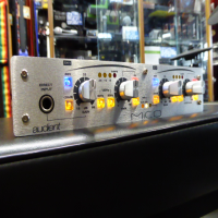 The Mico from Audient is a compact, feature packed twin Mic Pre with built in ultra-high quality ADCs, making it an ideal front-end for desk-top users.&nbsp;<br />The front-end design is Audient's renowned balanced discrete Class A design which is also used in the ASP008 and the ASP8024 mixing console - guaranteeing outstanding sonic transparency and detail.<br /><br />Mico also features one channel of the unique HMX harmonic sculpting technology from the Audient Black Pre making the creation of vintage style character and complexity as simple as turning one knob.&nbsp;<br />For recording a single source with twin mics or mic+DI, the Variphase control on Mico's second channel allows precise phase alignment (or creative mis-alignment) of the two signal paths.<br /><br />Key Features:<br /><br />&nbsp; &nbsp; Twin ASP008 discrete Class A Mic Pres<br />&nbsp; &nbsp; Rear panel Mic/Line inputs on Combi XLR/Jack<br />&nbsp; &nbsp; Rear panel line output on XLR<br />&nbsp; &nbsp; Switchable Hi-Pass filters - 40Hz, 80Hz, 120Hz<br />&nbsp; &nbsp; Phase invert<br />&nbsp; &nbsp; Switchable 48V phantom<br />&nbsp; &nbsp; -10dB Pad<br /><br />