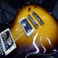 <p>Tokai Les Paul copy with a great action and tone.</p><p>Condition: A few tiny marks and a couple of small dents in the top.&nbsp; No pickguard.</p>