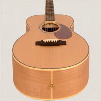 Grand Auditorium Acoustic Guitar with solid Canadian Sitka Spruce top, quilted Maple back, sides and neck, Rosewood fingerboard. Gold hardware and gloss natural finish.